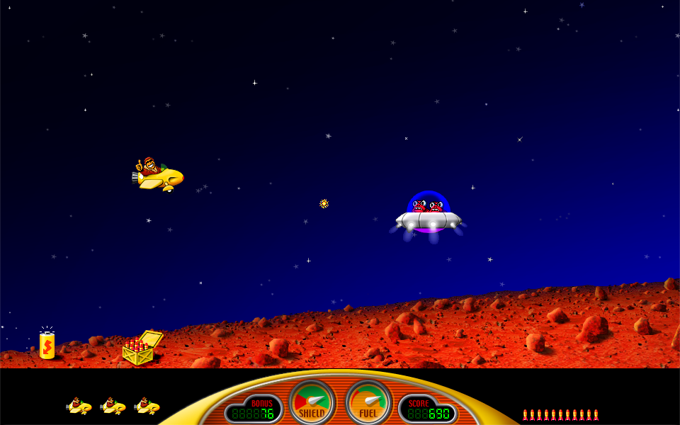 Captain Bumper game screenshot at level 1 - The Mystery Planet